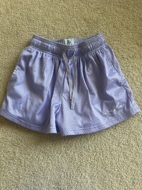 Inaka Power Lilac Purple Elastic Waist Athletic Shorts with pockets drawstring